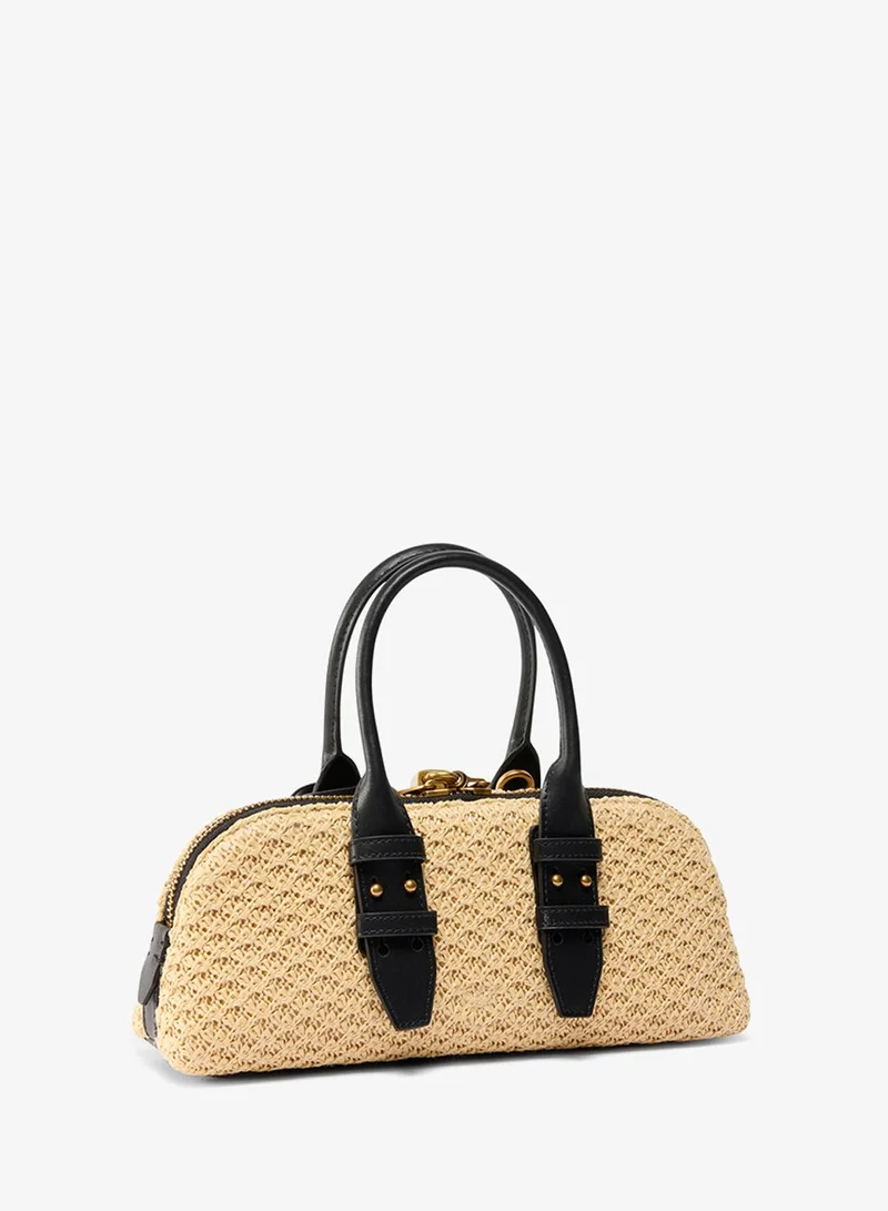 PINKO Small raffia Escape Bag