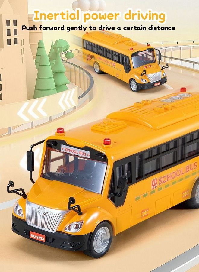 بايبي School Bus Toy,Yellow School Bus Toys Gift for Kids with Lights Sounds and Openable Doors,Car Model,Educational Toys for Children - Image 4
