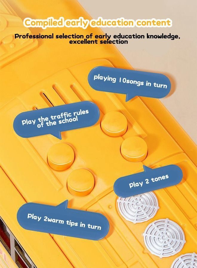 بايبي School Bus Toy,Yellow School Bus Toys Gift for Kids with Lights Sounds and Openable Doors,Car Model,Educational Toys for Children - Image 3