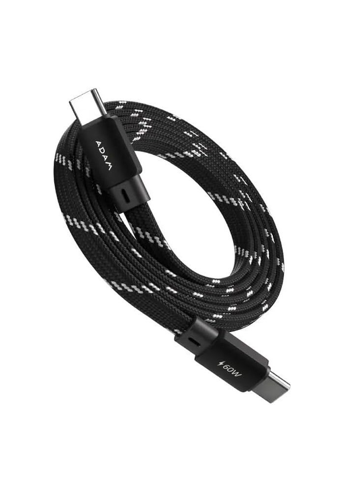 Adam Elements CASA MF100 60W USB-C to USB-C Flat Magnetic Charging Cable, 1 Meter, Black - Image 2