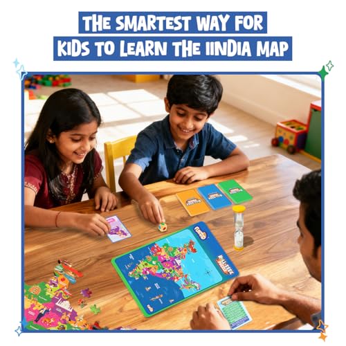 Funtad Roll N Seek India Map - Educational Board Game & Puzzle | Learn Indian Sate, Capital and Interesting Facts| State Shaped Puzzle (72 pcs)| Return & Birthday Gift for Boys & Girls Age 6-12 yrs - Image 5