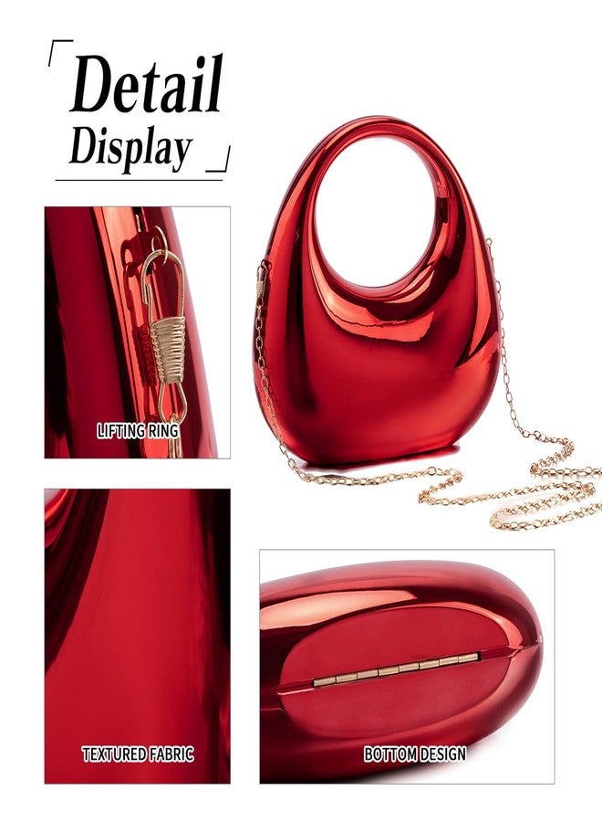 PHILOMENA Women Acrylic Clutch Purse Hobo Evening Bag Trendy Box Crossbody Bag Handbag for Wedding Party Causal (Red) - Image 5