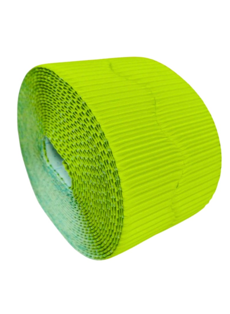 Terabyte Corrugated Display Borders for School Classroom Decorations Border Rolls for Displays Border Rolls Corrugated Backing Paper for Wall Displays School (Width 10cm x  Length 15cm) Parrot Green - Image 1