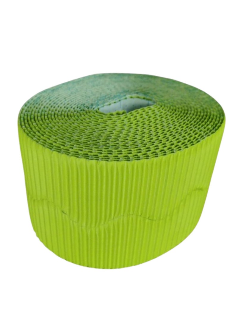 Terabyte Corrugated Display Borders for School Classroom Decorations Border Rolls for Displays Border Rolls Corrugated Backing Paper for Wall Displays School (Width 10cm x  Length 15cm) Parrot Green - Image 2