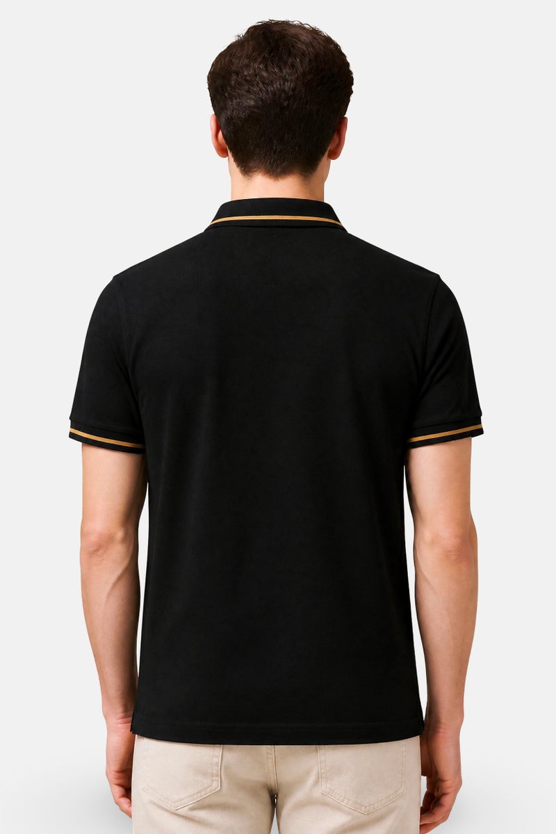 La Martina Men Regular Fit Embroidered Logo Short Sleeve Polo Shirt, Black - Image 3