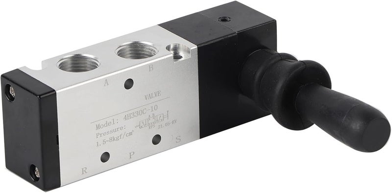 Pneumatic Manual Control Valve 5 Port 3 Position 0~0.8Mpa Alloy Hand Lever Valve - High Hardness Resistance, Compact Size for Industrial Control Systems (4H330-10) - Image 2