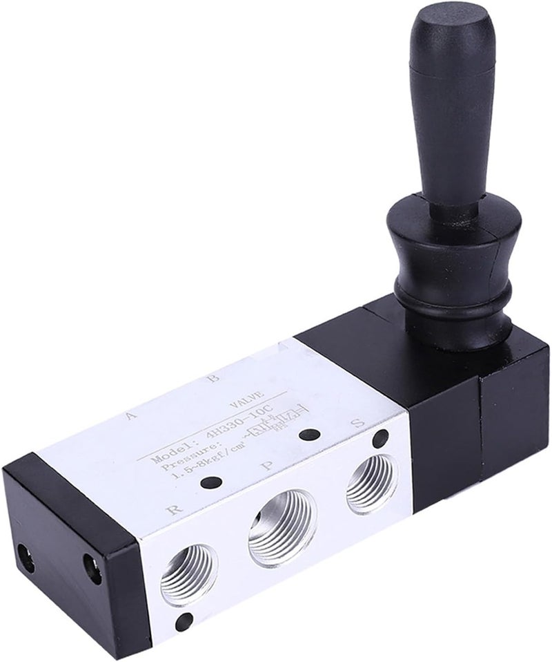 Pneumatic Manual Control Valve 5 Port 3 Position 0~0.8Mpa Alloy Hand Lever Valve - High Hardness Resistance, Compact Size for Industrial Control Systems (4H330-10) - Image 3