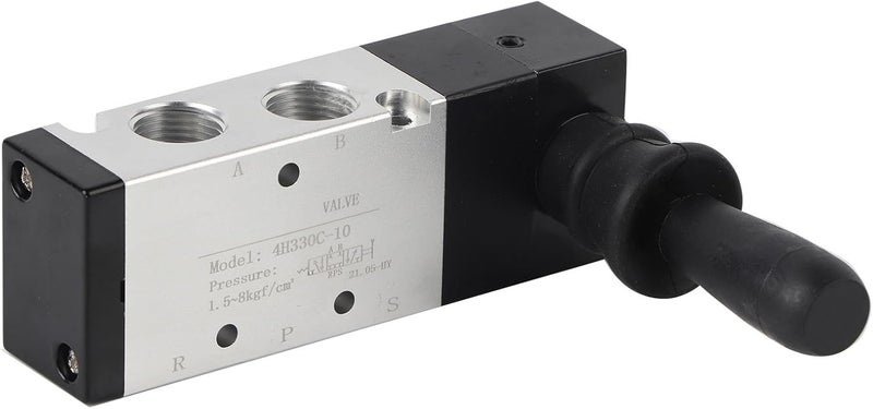 Pneumatic Manual Control Valve 5 Port 3 Position 0~0.8Mpa Alloy Hand Lever Valve - High Hardness Resistance, Compact Size for Industrial Control Systems (4H330-10) - Image 1