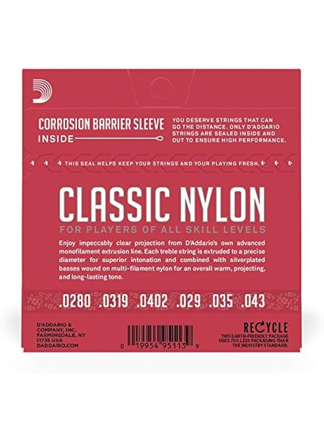 D'Addario EJ27N Student Nylon Classical Guitar Strings, Normal Tension - Image 3