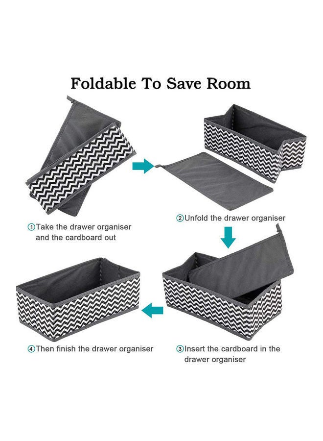 NIBEMINENT Pack Of 6 A To Z Foldable Cloth Storage Box Grey 29x29x10cm - Image 5