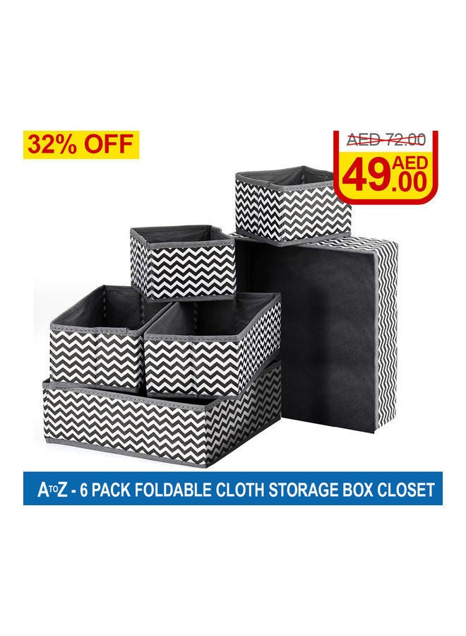NIBEMINENT Pack Of 6 A To Z Foldable Cloth Storage Box Grey 29x29x10cm - Image 2
