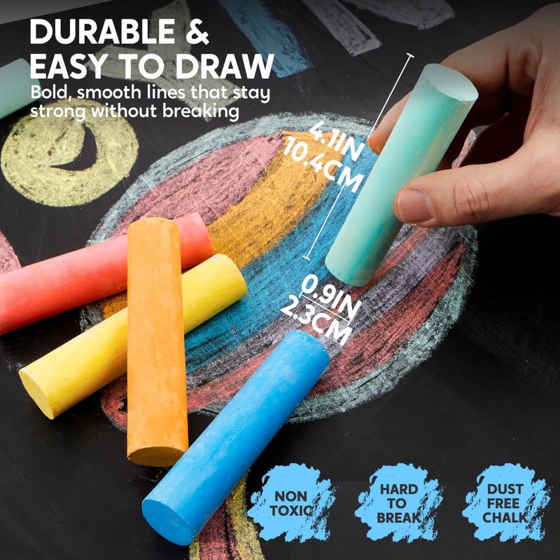 JOYIN 16 PCS Sidewalk Chalks Set Non-Toxic Washable Jumbo Chalk Bulk for Toddlers 1-3, Painting on Chalkboard, Driveway and Playground, Outdoor Activities, Gift for Kids, School Supplies - Image 4