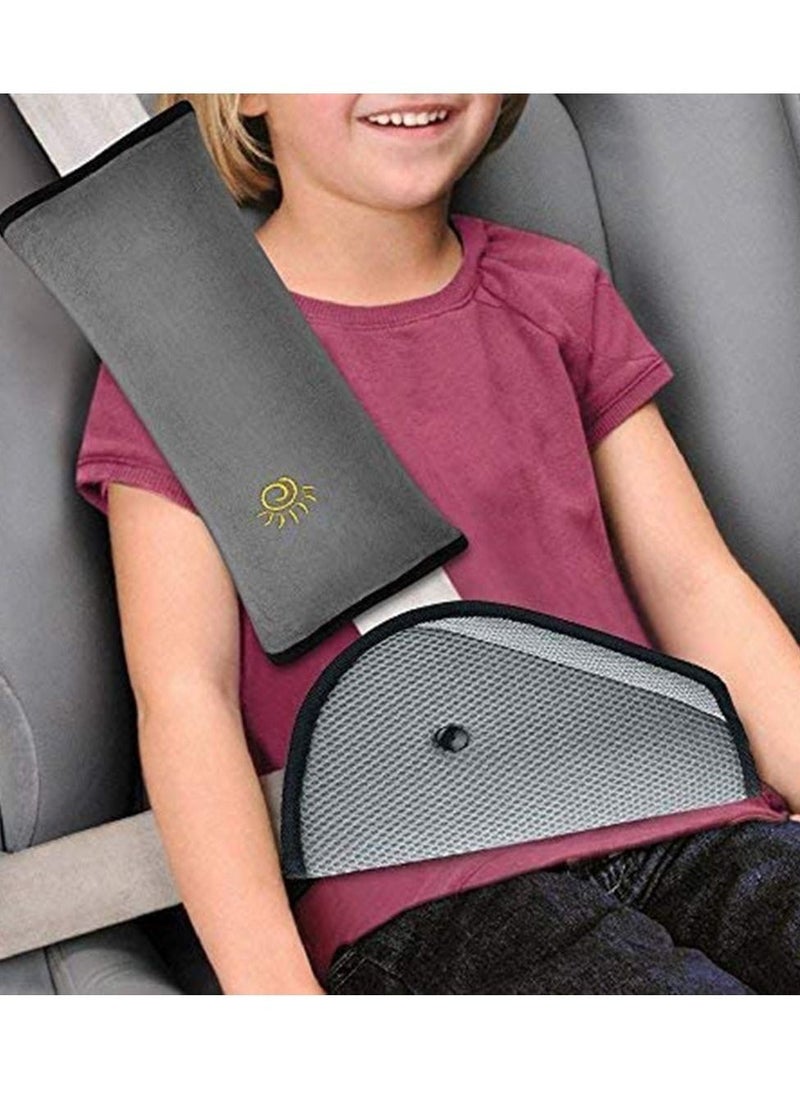 Seat Belt Adjuster and Seatbelt Pillow for Kids Travel, Neck Support Headrest Cover Child,Car Strap Cushion Pads Children Baby Adult - Image 1