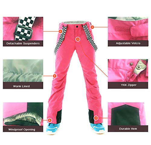 GS SNOWING Women's Ski Jackets and Pants Set Windproof Waterproof Insulated Snowsuit Winter Warm Snowboarding Snow Coat (Black04, L) - Image 5