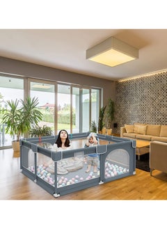 HOPHOP Extensively Useful Baby Playpen Versatile playpen for babies and toddlers Elegant Baby Playpen Fence with Fluffy play mat and 20 Non-Toxic Pit Ball baby Play yard (120 * 120)  - Image 2