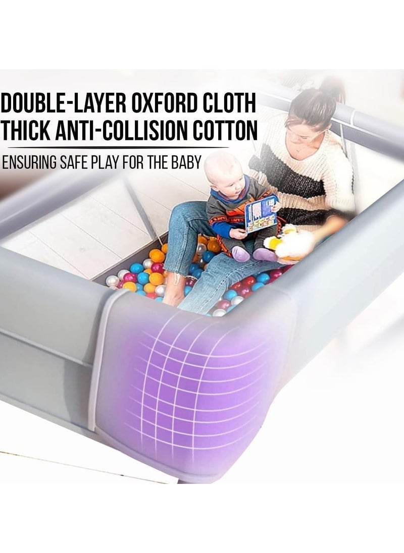 HOPHOP - Extensively Useful Baby Playpen Versatile playpen for babies and toddlers Elegant Baby Playpen Fence with Fluffy play mat and 20 Non-Toxic Pit Ball baby Play yard (120 * 120) - Image 1