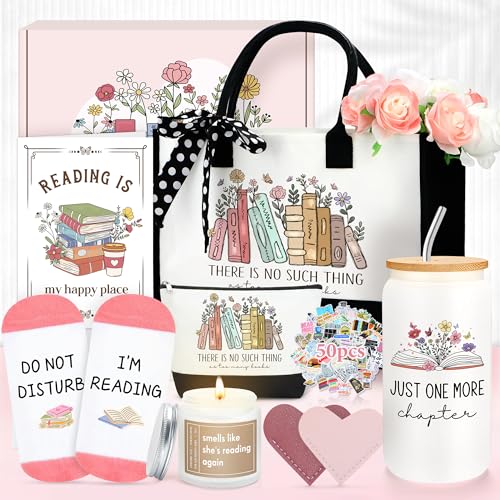 Saineron Book Lovers Gifts for Women Bookish Gifts for Book Lovers Women Books Accessories for Reading Lover Books Club Gift for Reader Cool Bookish Themed Items Set Bookworm Stuff Presents for Librarian, Girl - Image 1