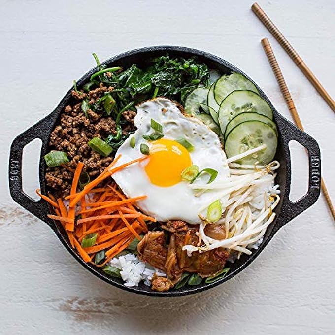 L6Mw 625 مقلاة ووك صغيرة من الحديد الزهر باللون الأسود - Image 2