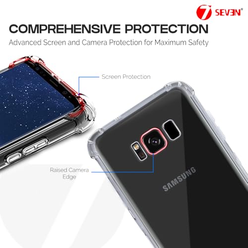 7-Seven 7SEVEN® Back Cover for Samsung Galaxy S8 Transparent Mobile Back Case Shock Proof Design Camera Edges Protection Crystal Clear Phone Case Silicon Soft TPU and Flexible Bumper Phone Cover - Image 3