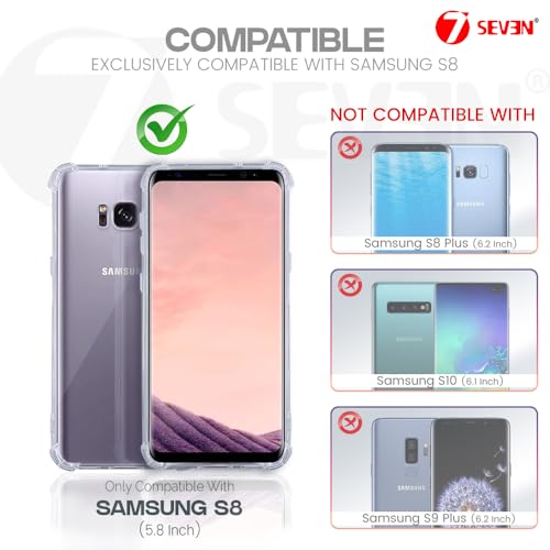 7-Seven 7SEVEN® Back Cover for Samsung Galaxy S8 Transparent Mobile Back Case Shock Proof Design Camera Edges Protection Crystal Clear Phone Case Silicon Soft TPU and Flexible Bumper Phone Cover - Image 2
