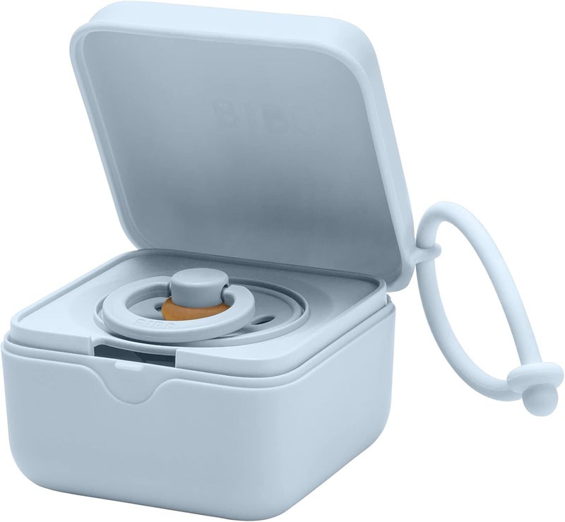 BIBS Baby Blue Pacifier Box with Elastic - Sterilizer Box for Pacifiers, 100% BPA-Free - Image 4