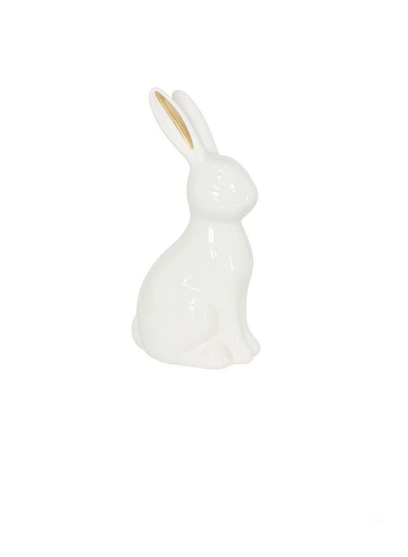 MELIZ White Ceramic Bunny Figurine – Decorative Home & Gift Ornament - Image 1