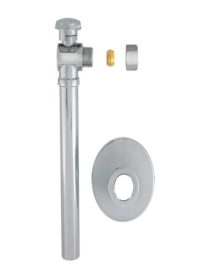 Eastman 1/2 inch Sweat x 3/8 inch OD Compression Quarter Turn Angle Stop Valve with Extension Tube, Brass Plumbing Fitting, Chrome, 10742LF - Image 3