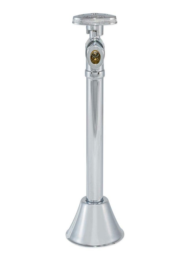 Eastman 1/2 inch Sweat x 3/8 inch OD Compression Quarter Turn Angle Stop Valve with Extension Tube, Brass Plumbing Fitting, Chrome, 10742LF - Image 2