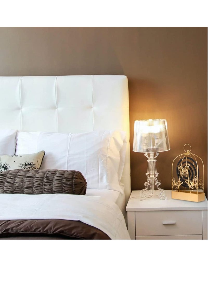 SYOSI Decorative Tray Metal Tray Coil Holder Birdcage Retro Portable Incense Burner Incense Burner Holder Coil Holder for Home and Camping Golden Candlestick Holders Candlestick Holders - Image 3