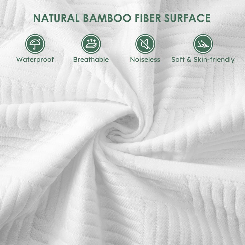 Cozymaker TwinXL Size 100% Waterproof Mattress Protector  Viscose from Bamboo Mattress Pad Cover Fitted 8""-21"" Deep Pocket  3D Air Fabric Soft Breathable Cooling Bed Mattress Cover Noiseless Washable - Image 2