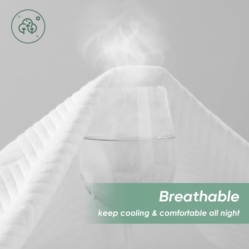 Cozymaker TwinXL Size 100% Waterproof Mattress Protector  Viscose from Bamboo Mattress Pad Cover Fitted 8""-21"" Deep Pocket  3D Air Fabric Soft Breathable Cooling Bed Mattress Cover Noiseless Washable - Image 5
