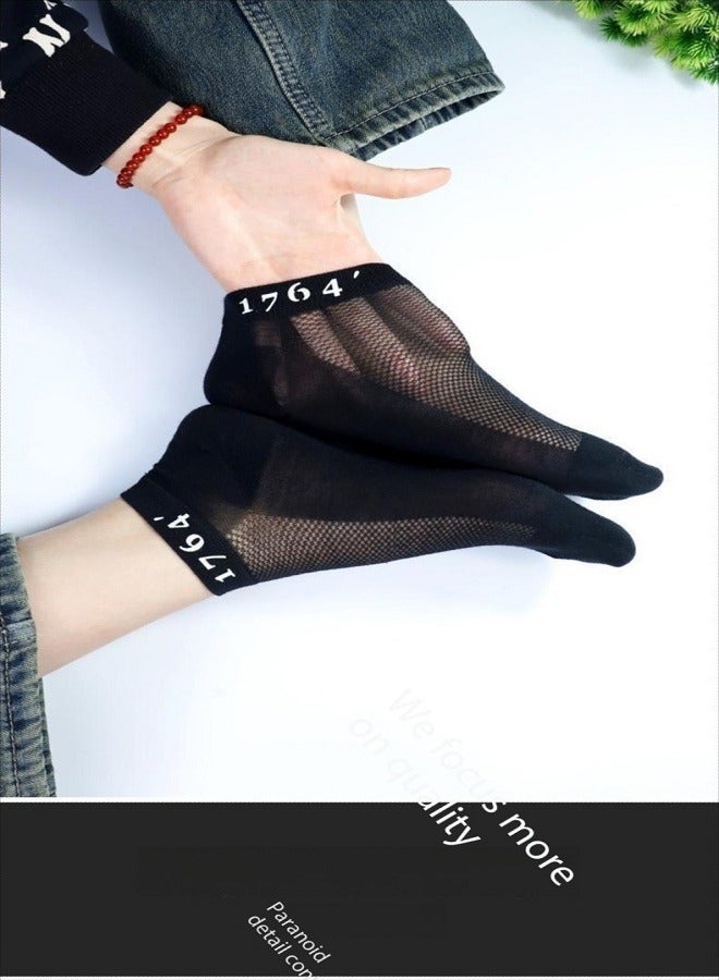 Men's Breathable Mesh Cotton Ankle Socks - 5 Pairs, Lightweight and Comfortable for Spring, Summer, and Fall - Image 1