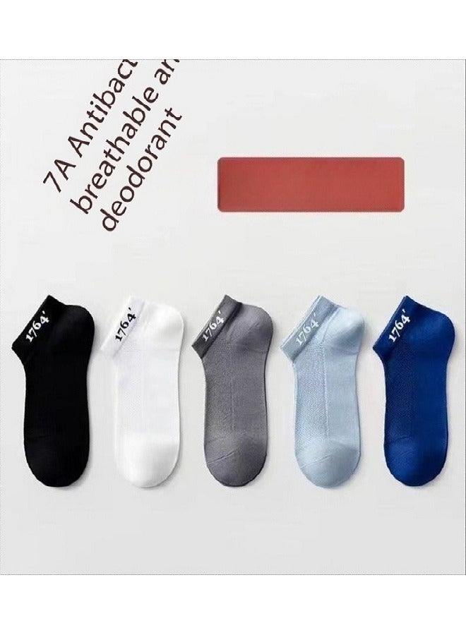 Men's Breathable Mesh Cotton Ankle Socks - 5 Pairs, Lightweight and Comfortable for Spring, Summer, and Fall - Image 3