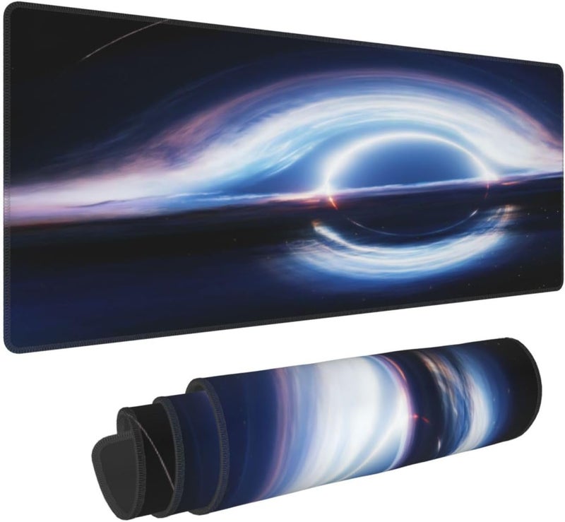 Keebik Gaming Mouse Pad, Interstellar Gargantua Black Hole Mouse Pad 11.8x27.5 Inch Large Extended Computer Mouse Mat Keyboard Full Desk Mousepad for Gaming, Office, Home - Image 1