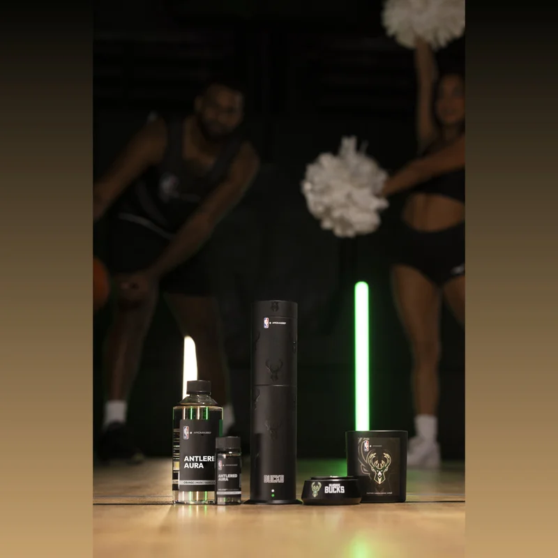 AROMA360 x NBA - Milwaukee Bucks Luxury Portable Essential Oil Car Diffuser - Aromatherapy Oils Scent Car Diffuser - Auto On/Off Wireless Feature - Oil Not Included