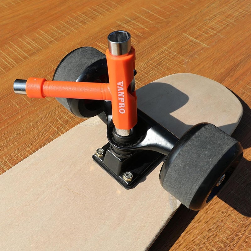 Vanpro skateboard tools skate tool all in oneUsed for installation and maintenance of various skateboards and roller skates，etc.(Snow Orange, Pack of 1) - Image 5