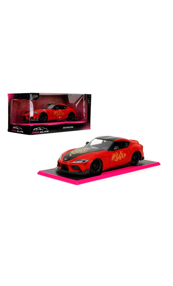 JADA Pink Slips 1:24 - 2020 Toyota Supra, Die-Cast Car with Base, Toys for Kids and Adults - Image 1
