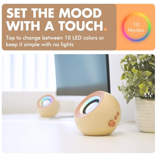 X9 Performance Brown Computer Speakers for Desktop PC with RGB Lighting, Bluetooth, USB, and AUX - Triple Mode Connection, Dual 2.25" Drivers for Work and Play - Bluetooth PC Speakers - Image 4