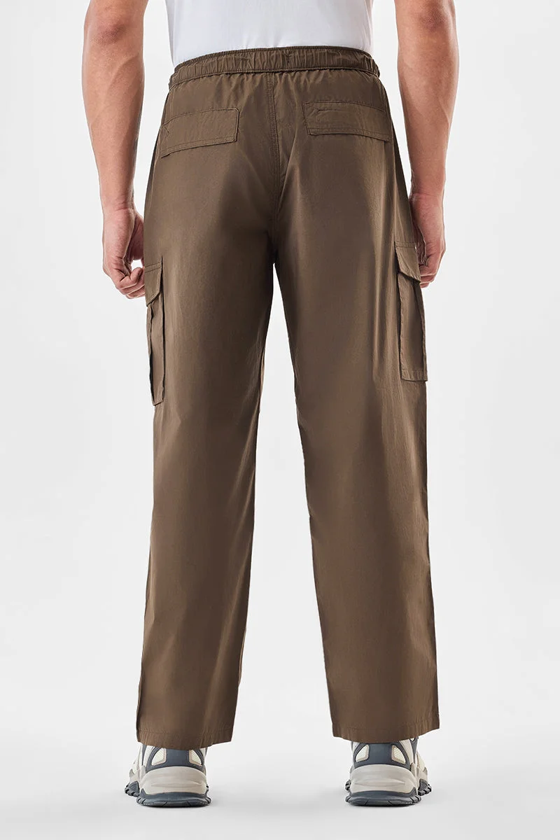 Snitch Brown 6 Pocket Loose Fit Cargo Pants for Men | Best Price UAE