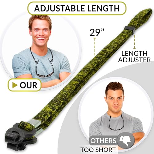 SIGONNA Eye Glasses String Holder Strap - Eyeglass Straps Cords for Men Women - Eyeglass Holders Around Neck - Sunglasses String Chain Lanyard Retainer - 4 Pcs Green Yellow - Image 5