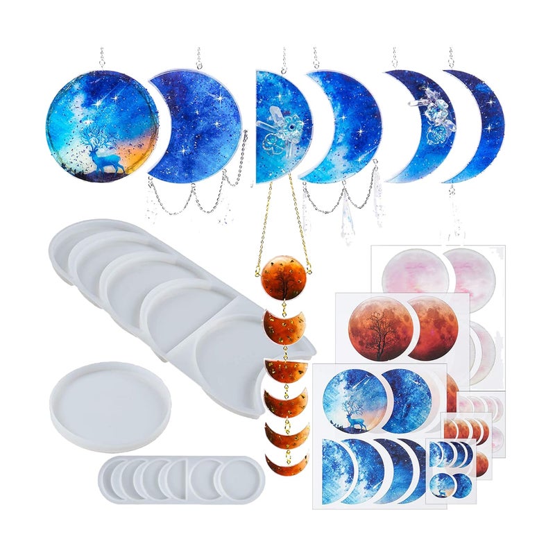 Snoogg Silicone Lunar Moon and Moon Phase Resin epoxy Mold for Frames Home Decor, DIY Crafts Project and Handmade Personalized Customize Gifts - Image 2