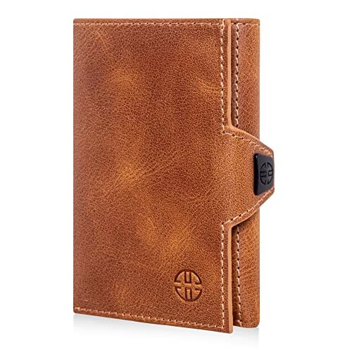 TRUSADOR Toscana Trifold Leather Wallet For Men and Women Card Holder with RFID Protection (Without Coin Pocket, Cognac) - Image 1