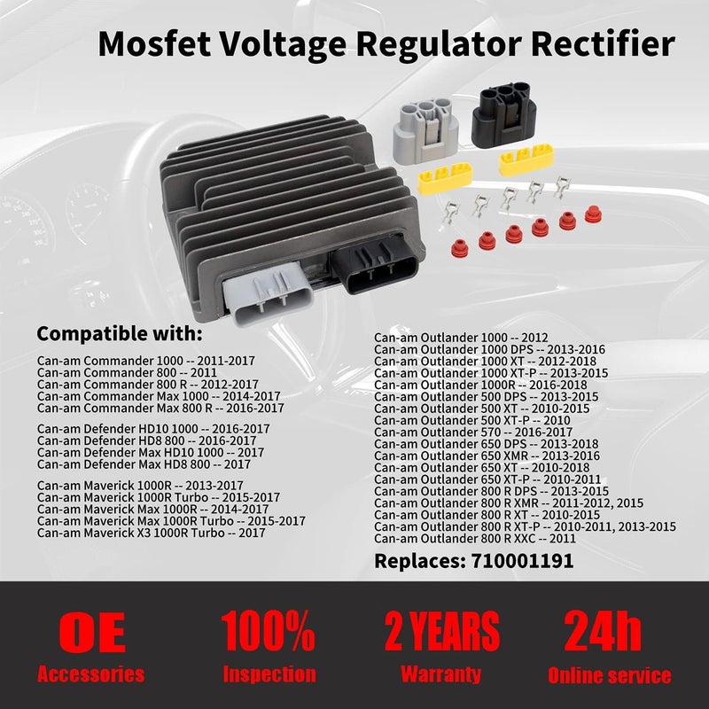 Qagea بديل منظم الجهد MOSFET لمستقيم لكان-أم كوماندر ديفندر مافريك أوت لاندير ماكس 500 570 650 800 1000 2010-2018 يستبدل 710001191 - Image 2