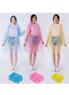 Rain Ponchos for Adults Disposable 36 PCS 3colors Plastic Raincoats for Men Women Family Rain Ponchos with Drawstring Hood  Disposable Emergency Ponchos  Perfect for Camping Hiking  Travel