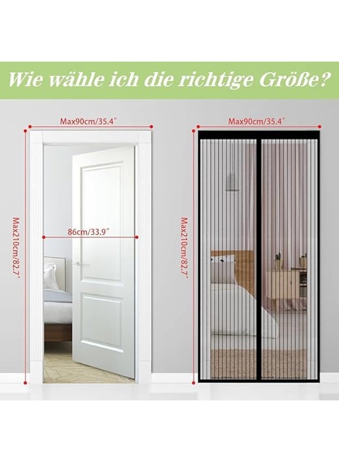 1pcs Heavy Duty Magnetic Bugs Without Drilling Door Screen with Powerful Magnets and Full Frame Magic Tape (black, 90x210cm) - Image 4