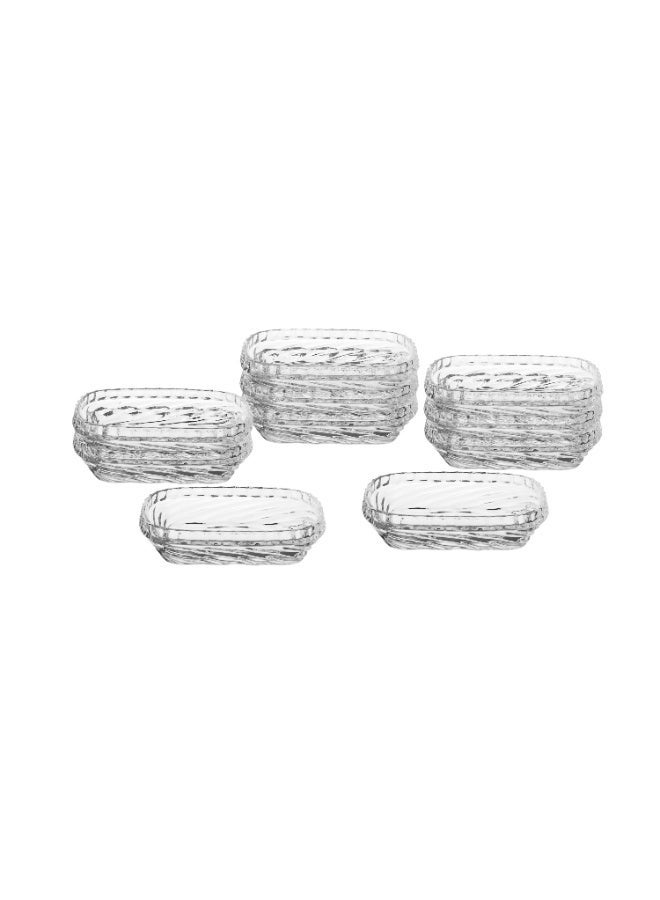 Dania ✨ Elegant 10-piece glass serving dish set – 9x7 cm | Luxurious design that highlights the beauty of serving 🍓🍯 - Image 5