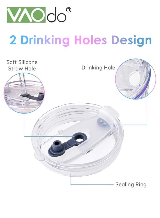 فاو دو كوب قهوة مثلج مكون من قطعتين مزود بمصاصة وغطاء محكم الإغلاق ، كوب زجاجي مائي سميك ومحمول للشاي والقهوة وعصير الحليب - Image 3