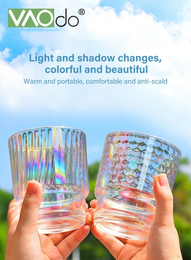 فاو دو كوب قهوة مثلج مكون من قطعتين مزود بمصاصة وغطاء محكم الإغلاق ، كوب زجاجي مائي سميك ومحمول للشاي والقهوة وعصير الحليب - Image 4