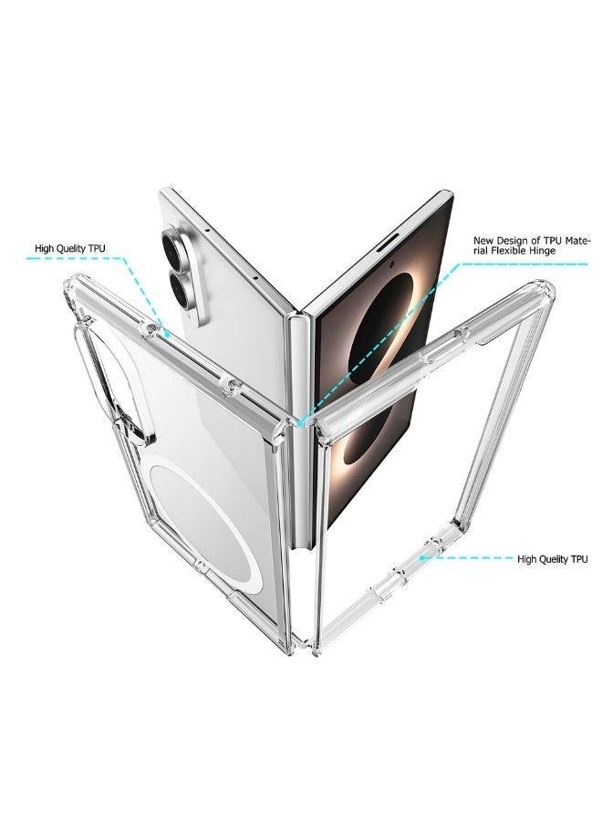 بروتيكت جراب شفاف مغناطيسي لهاتف Samsung Galaxy Z Fold 8، متوافق مع MagSafe، غطاء حماية نحيف من البولي كربونات (PC) الشفاف، مقاوم للاصفرار، مقاوم للصدمات، شفاف بالكامل - Image 3