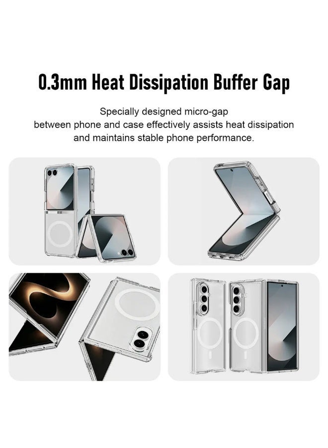 بروتيكت جراب شفاف مغناطيسي لهاتف Samsung Galaxy Z Fold 8، متوافق مع MagSafe، غطاء حماية نحيف من البولي كربونات (PC) الشفاف، مقاوم للاصفرار، مقاوم للصدمات، شفاف بالكامل - Image 5